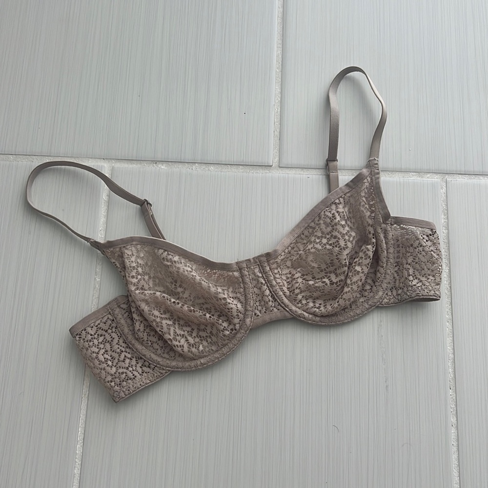 DKNY sheer lace underwire bralette